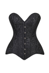 Daisy Corsets Lavish Black Brocade Overbust Corset W/Busk Closure