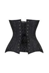 Daisy Corsets Lavish Black Brocade Overbust Corset W/Busk Closure