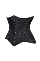 Daisy Corsets Lavish Black Brocade Waist Cincher Under Bust Corset w/Front Busk Closure