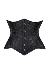 Daisy Corsets Lavish Black Brocade Waist Cincher Under Bust Corset w/Front Busk Closure