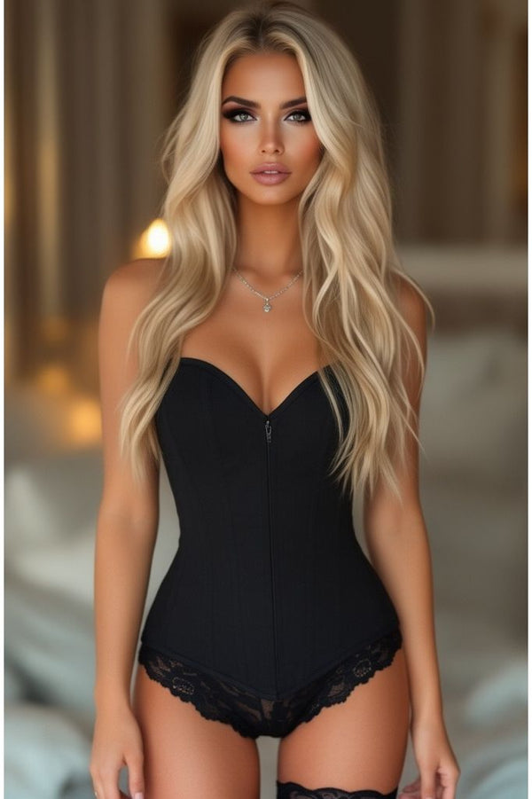 Daisy Corsets Lavish Black Cotton Overbust Corset