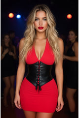 Daisy Corsets Lavish Black Faux Leather Corset Belt Cincher