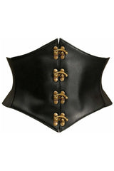 Daisy Corsets Lavish Black Faux Leather Corset Belt Cincher w/Clasps