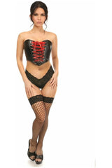 Daisy Corsets Lavish Black Faux Leather Lace-Up Bustier