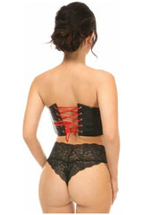 Daisy Corsets Lavish Black Faux Leather Lace-Up Bustier