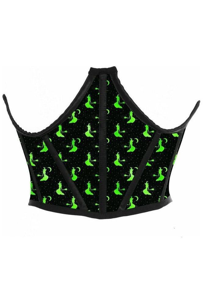 Daisy Corsets Lavish Black & Green Witches Satin Open Cup Waist Cincher