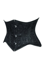 Lavish Black Lace Mini Cincher Underbust Corset Waist Cincher Busk Closure - Daisy Corsets