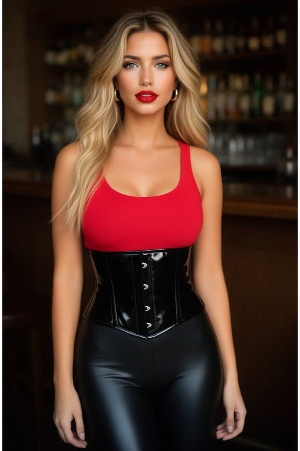 Daisy Corsets Lavish Black Patent Mini Cincher