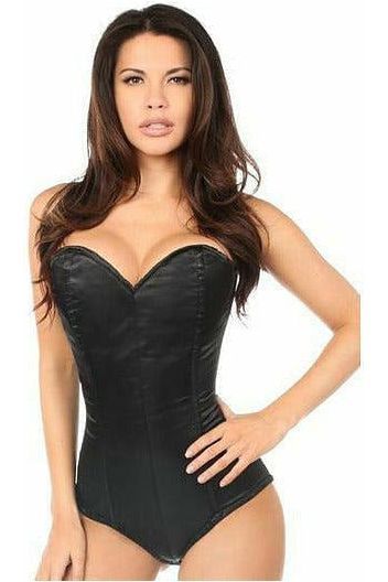 Daisy Lavish Black Satin Corset Romper
