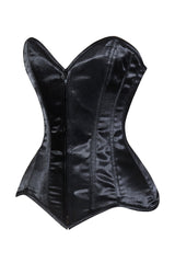 Daisy Corsets Lavish Black Satin Front Zipper Overbust Corset