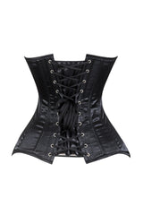 Daisy Corsets Lavish Black Satin Front Zipper Overbust Corset