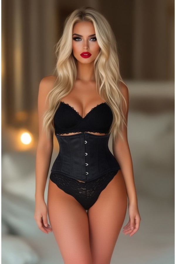 Daisy Corsets Lavish Black Satin Mini Cincher