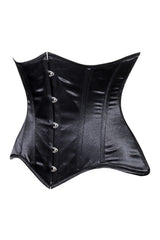 Daisy Corsets Lavish Black Satin Underbust Corset Waist Cincher Busk Closure
