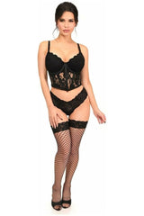 Daisy Lavish Black Sheer Lace Underwire Waist Cincher Corset