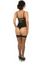 Lavish Black Sheer Lace Waist Cincher Corset - Daisy Corsets