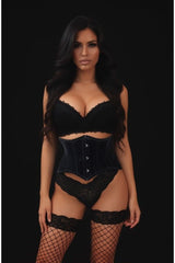 Daisy Corsets Lavish Black Velvet Mini Cincher Underbust Corset Waist Cincher Busk Closure
