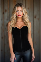 Daisy Corsets Lavish Black Velvet Overbust Corset