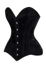 Daisy Corsets Lavish Black Velvet Overbust Corset Sweetheart Neckline Busk Closure