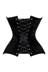 Daisy Corsets Lavish Black Velvet Overbust Corset Sweetheart Neckline Busk Closure