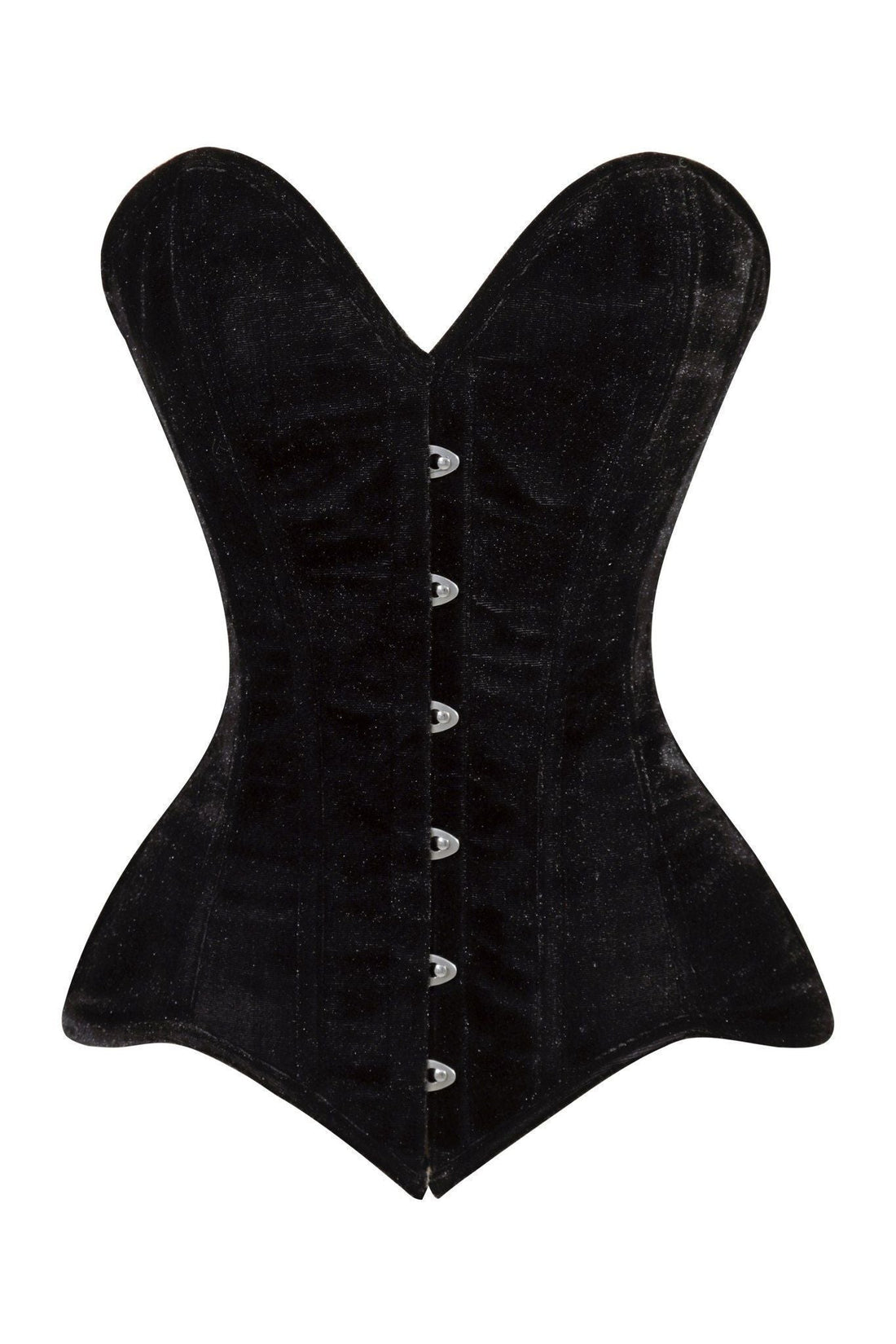 Lavish Velvet Overbust Corset Sweetheart Neckline Busk Closure