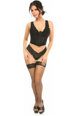 Daisy Corsets Lavish w/Black Lace Overlay Open Cup Waist Cincher