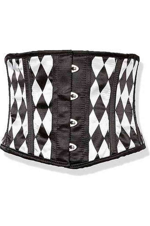 Daisy Corsets Lavish Black & White Diamond Waist Cincher Corset