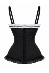 Daisy Corsets Lavish Black & White Stretch Lycra Bustier Corset with Underwire Cups