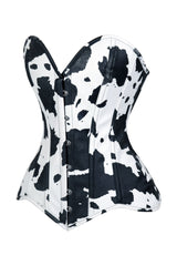 Daisy Corsets Lavish Black/White Cow Print Faux Leather Overbust Corset Top