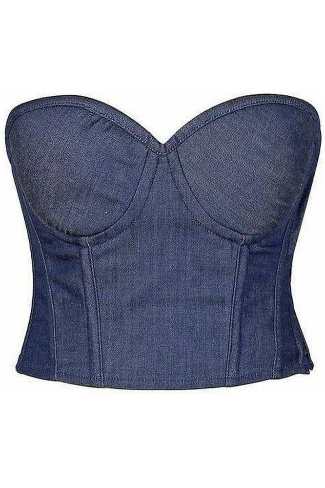 Daisy Corsets Lavish Blue Denim Underwire Bustier