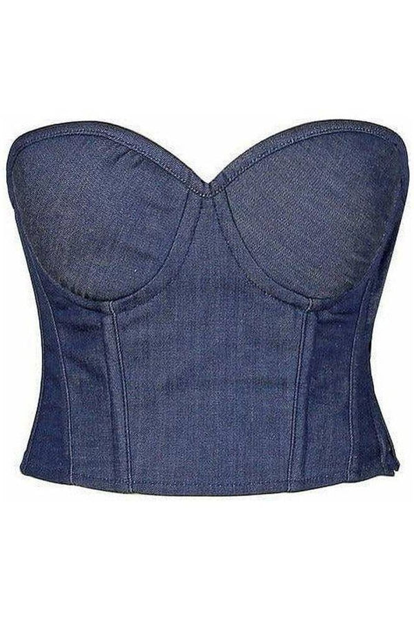 Daisy Corsets Lavish Blue Denim Underwire Bustier