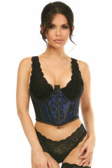 Daisy Corsets Lavish Blue w/Black Lace Overlay Open Cup Waist Cincher