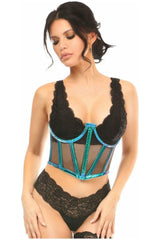 Daisy Corsets Lavish Holo & Fishnet Underwire Waist Cincher Corset