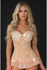 Daisy Corsets Lavish Champagne Lycra & Lace Hook & Eye Stretch Bustier Corset