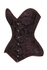 Daisy Corsets Lavish Dark Brown Lace Overbust Corset Sweetheart Neckline Busk Closure