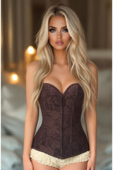 Daisy Corsets Lavish Dark Brown Lace Overbust Corset w/Zipper