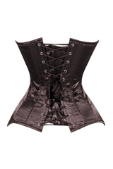Daisy Corsets Lavish Dark Brown Satin Overbust Corset Sweetheart Neckline Busk Closure