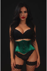 Daisy Corsets Lavish Dark Green Satin Mini Cincher Underbust Corset Waist Cincher Busk Closure