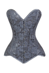 Daisy Corsets Lavish Dark Grey Lace Overbust Corset Sweetheart Neckline Busk Closure