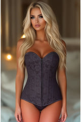 Daisy Corsets Lavish Dark Grey Lace Overbust Corset w/Zipper
