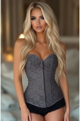 Daisy Corsets Lavish Dark Grey Lace Overbust Corset w/Zipper