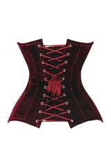 Daisy Corsets Lavish Dark Red Velvet Overbust Corset Sweetheart Neckline Busk Closure