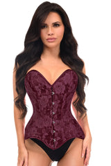 Daisy Corsets Lavish Dark Red Wine Lace Overbust Corset Sweetheart Neckline Busk Closure