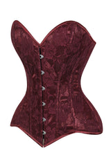 Daisy Corsets Lavish Dark Red Wine Lace Overbust Corset Sweetheart Neckline Busk Closure