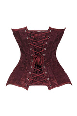 Daisy Corsets Lavish Dark Red Wine Lace Overbust Corset Sweetheart Neckline Busk Closure
