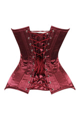 Daisy Corsets Lavish Dark Red Wine Satin Overbust Corset Sweetheart Neckline Busk Closure