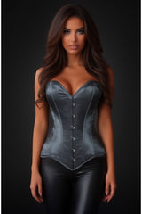 Daisy Corsets Lavish Dark Silver Overbust Corset Sweetheart Neckline Busk Closure