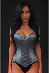 Daisy Corsets Lavish Dark Silver Overbust Corset Sweetheart Neckline Busk Closure