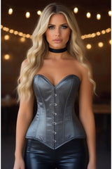 Daisy Corsets Lavish Dark Silver Overbust Corset Sweetheart Neckline Busk Closure