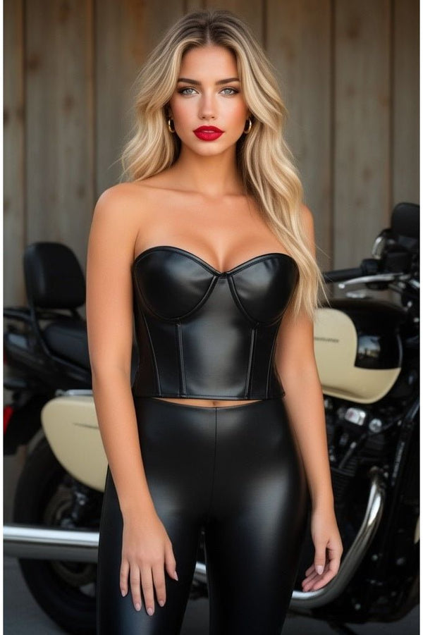 Daisy Corsets Lavish Faux Leather Underwire Bustier