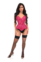 Daisy Corsets Lavish Fuchsia Lace Overbust Corset Sweetheart Neckline Busk Closure